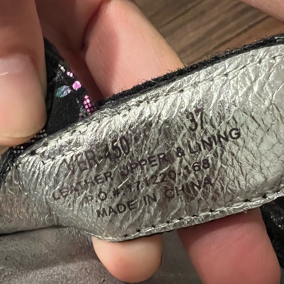 Alegria Verona Colorful Floral Sandals Black Boho Comfort Leather 7 Slip Hippie - Picture 12 of 13